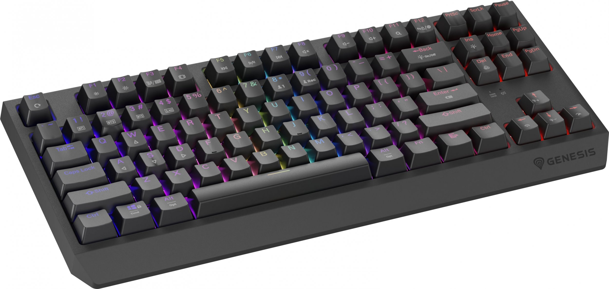 Tastierë gaming Genesis Thor 230 TKL Wireless, mekanike, Outemu Panda, e zezë