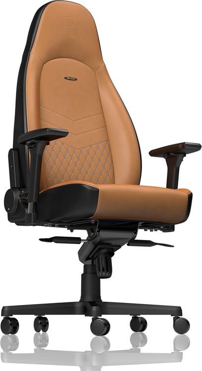 Karrige gaming dhe zyre noblechairs ICON, lëkurë natyrale, cognac e zezë