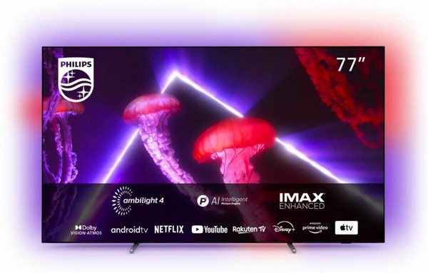 Foto e Televizior Philips 77OLED807, 77" (194cm), 4K UHD, i argjendtë