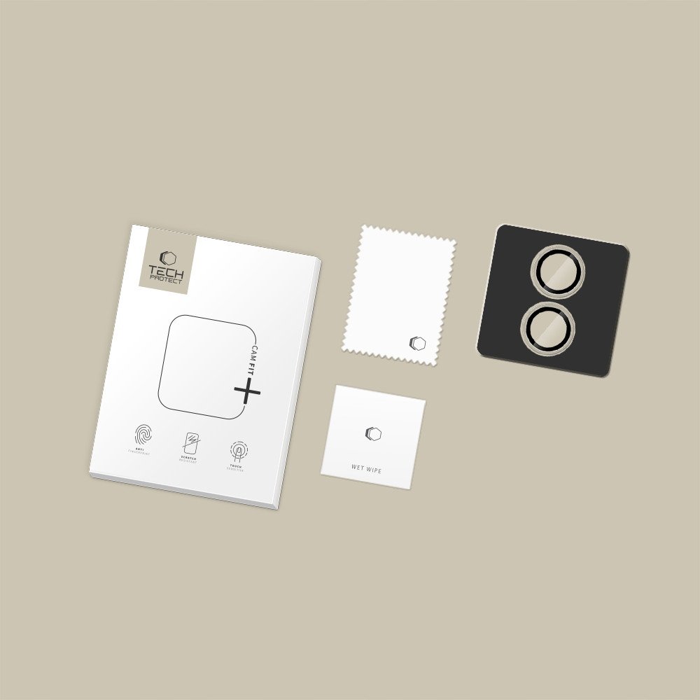 Mbrojtëse kamere Tech-Protect Camring Fit+ për iPhone 17, xham alumini, transparente