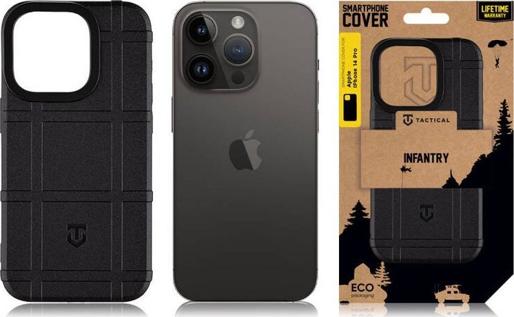Futrolla Tactical Infantry Case për Apple iPhone 14 Pro Max, TPU, mbrojtëse, e zezë