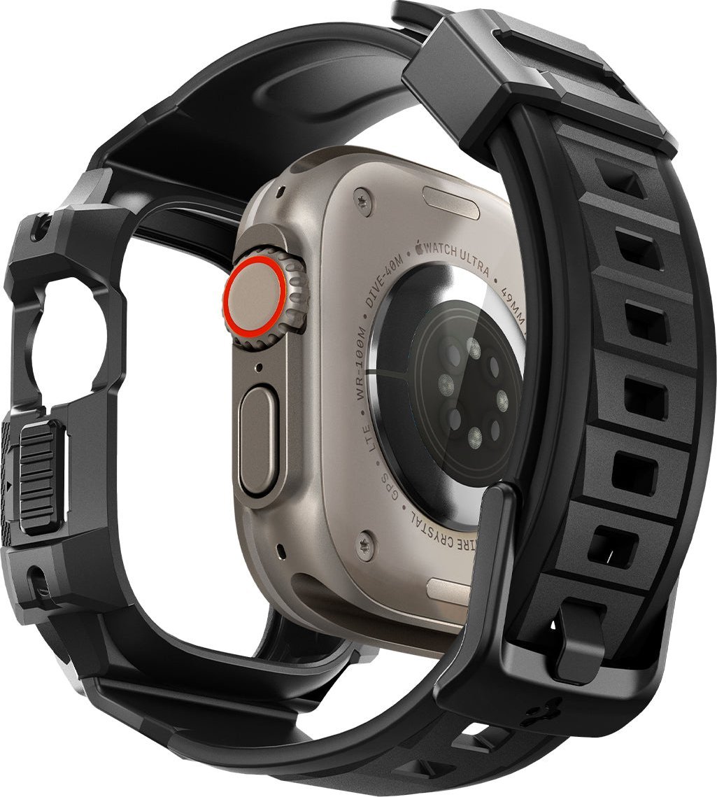 Kësë dhe rrip për orë Spigen Rugged Armor Pro, Apple Watch Ultra 49mm, i zi