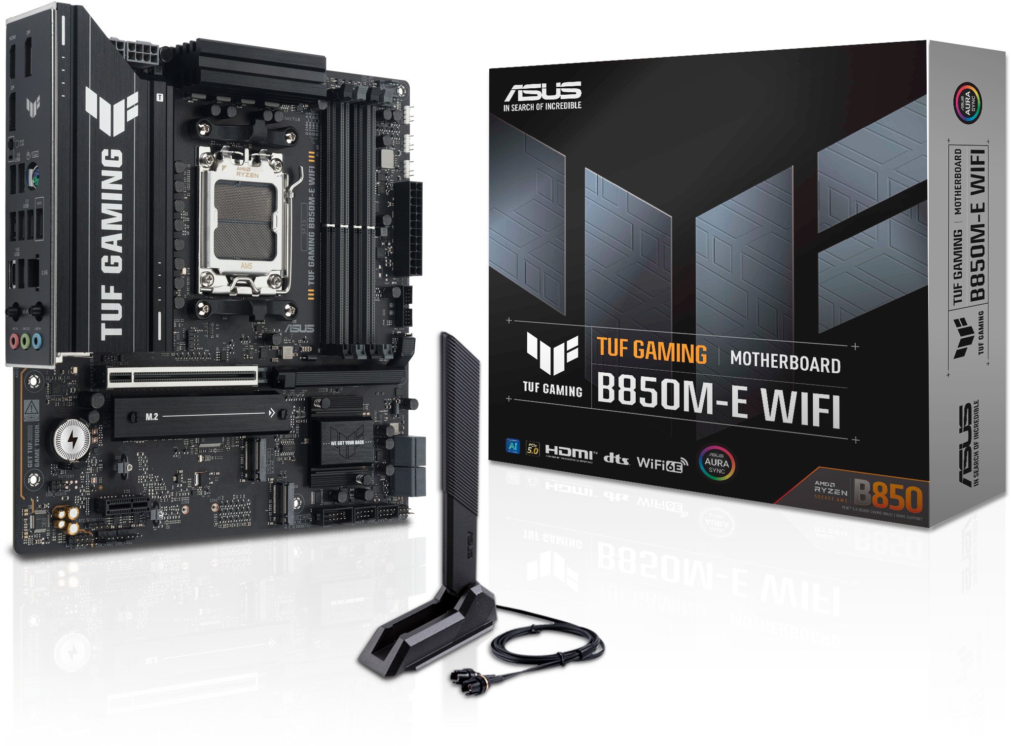 ASUS TUF Gaming B850M-E WiFi матична плоча, AMD B850, Socket AM5, Micro ATX