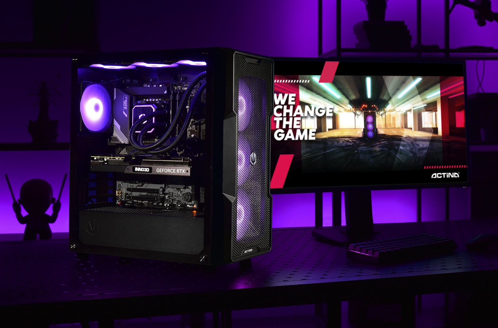 Kомпјутер Actina i5-13500, 32GB DDR4, 1TB SSD, RTX 4070 Ti, црн