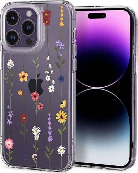Mbulesë telefoni Spigen Cyrill Cecile për iPhone 14 Pro, TPU dhe polikarbonat, dizajn Flower Garden, transparente