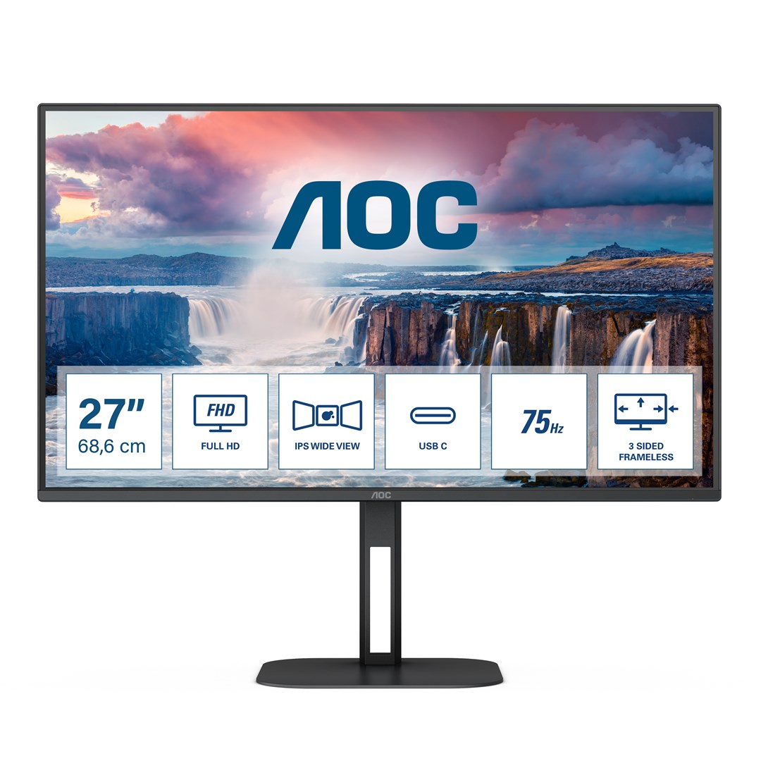Monitor AOC V5 27V5CE, 27", 1920 x 1080, Full HD, 75 Hz, i zi