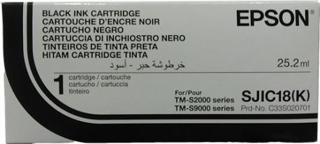 Kartushë boje Epson SJIC18 K, për TM S2000MJ dhe S9000MJ, e zezë