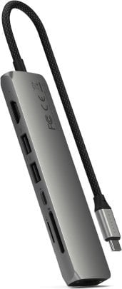 Hub Satechi ST-P7SM USB-C 7 në 1, 10000 Mbit/s, me Ethernet dhe HDMI, gri
