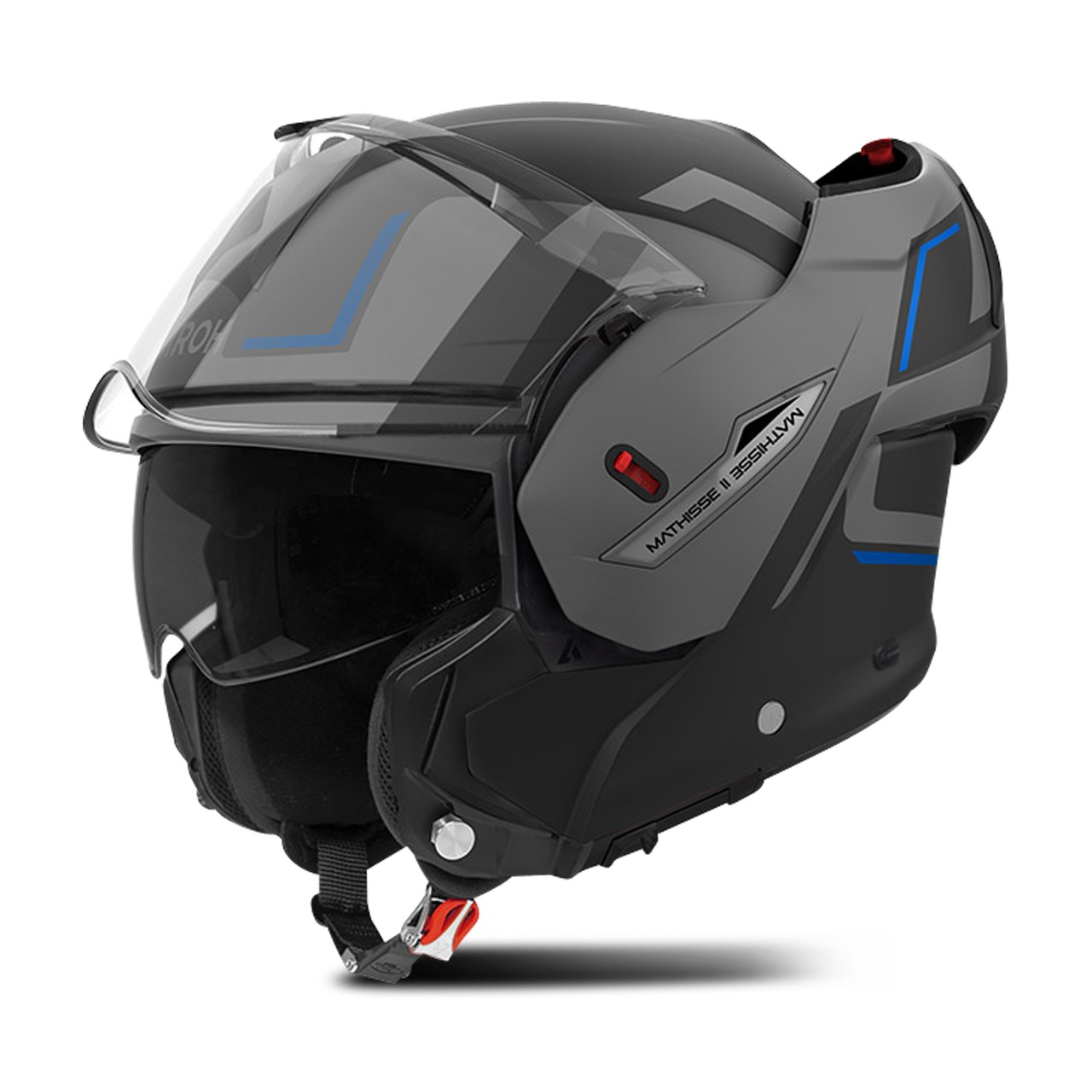 Helmë moto Airoh Mathisse II Genius, integral, madhësia XS, e zezë gri blu