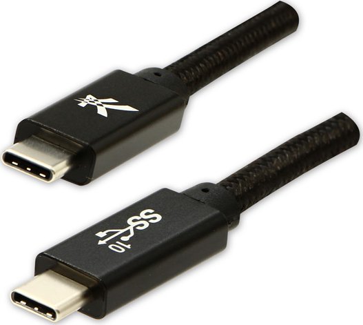 Kabllo USB C në USB C Logo, 1 m, 100W, e zezë