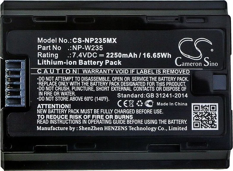 Bateri kamerë Cameron Sino CS-NP235MX, 2250mAh, Li-ion, e zezë