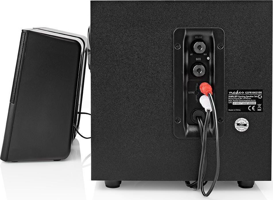 Kutia altoparlantë Nedis GSPR10021BK Gaming 2.1, 33W, 3.5mm USB, e zezë