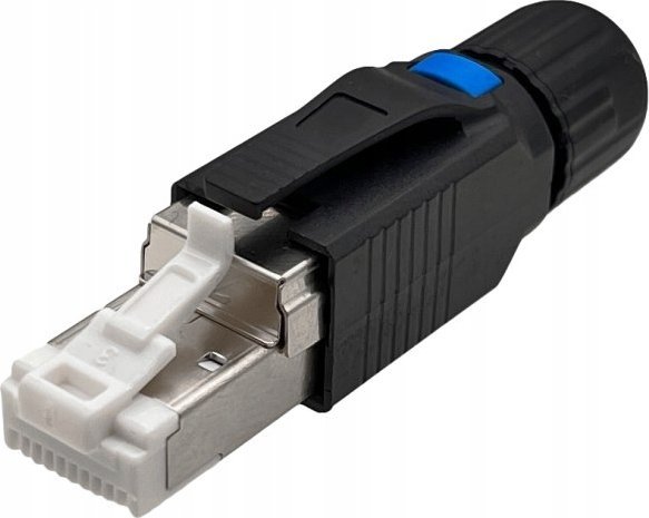 Përshtatës rrjeti KOMOS RJ45 CAT 6a, plug në kabllo fund i hapur, zink