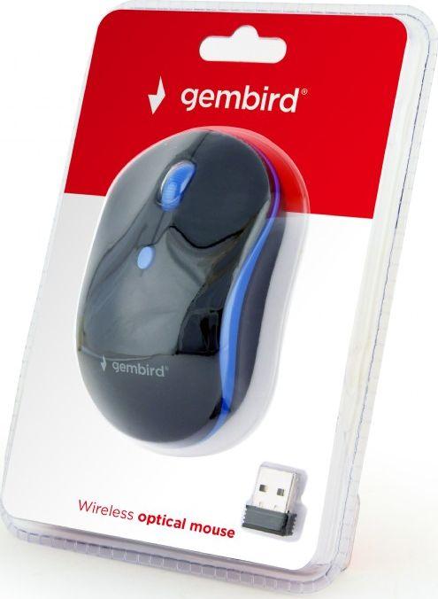 Maus optik me wireless GembirdMUSW-4B-03-B, i zi dhe i kaltër
