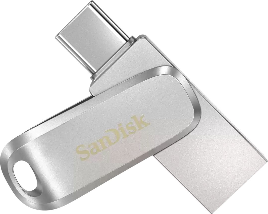 USB SanDisk Ultra Dual Drive Luxe, 128GB, USB Type C dhe USB Type A, çelik inox
