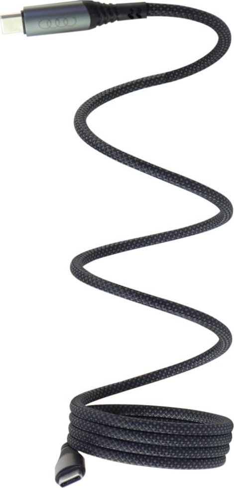 Kabllo karikimi Audi USB C në USB C 2.0, 60W, 1.2m, e zezë