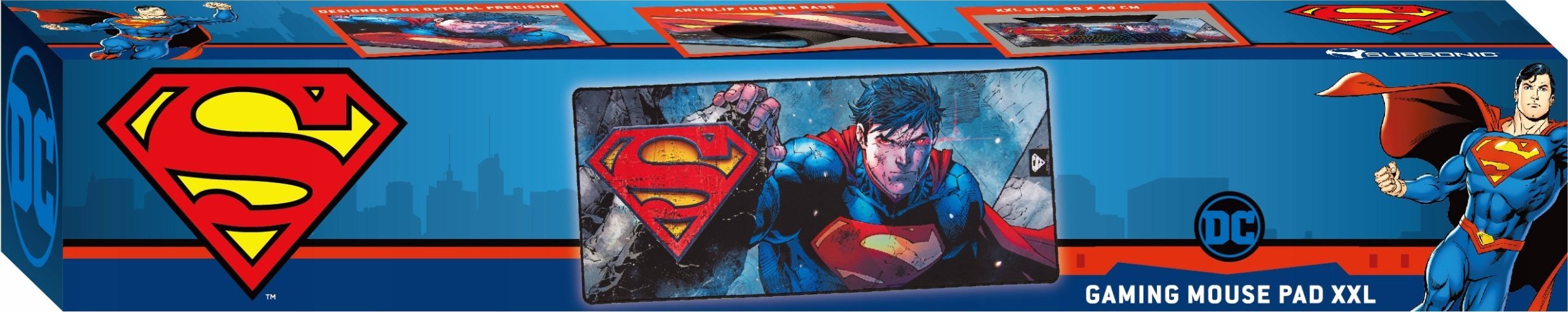 Mouse pad gaming Subsonic Superman XXL, 90x40 cm, i shumëngjyrshëm