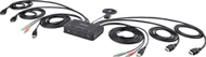 Ndërprerës KVM StarTech 2 Port, Dual Monitor HDMI, 4K 60Hz, me kabllo të integruara, i zi