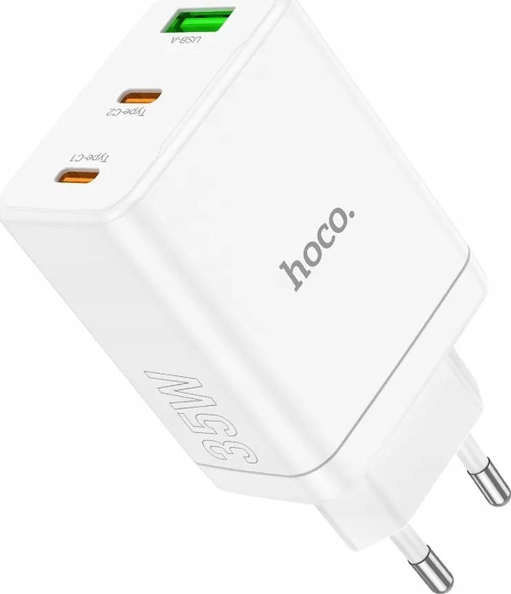 Karikues rrjeti Hoco N33, 2x USB C, USB A, 35W, i bardhë