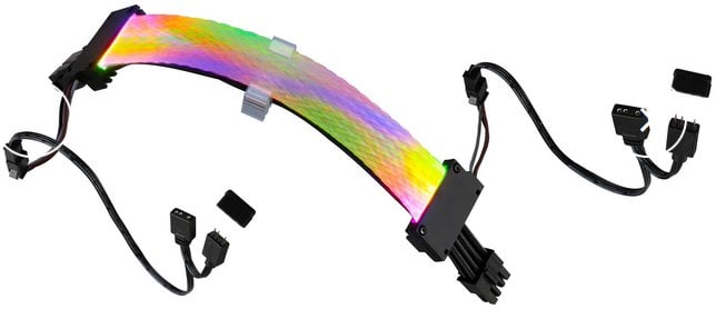 Kabllo zgjatuese ARGB Gelid Solutions Astra, ATX 2x8 pin 6+2, fibër optike e gërshetuar, RGB