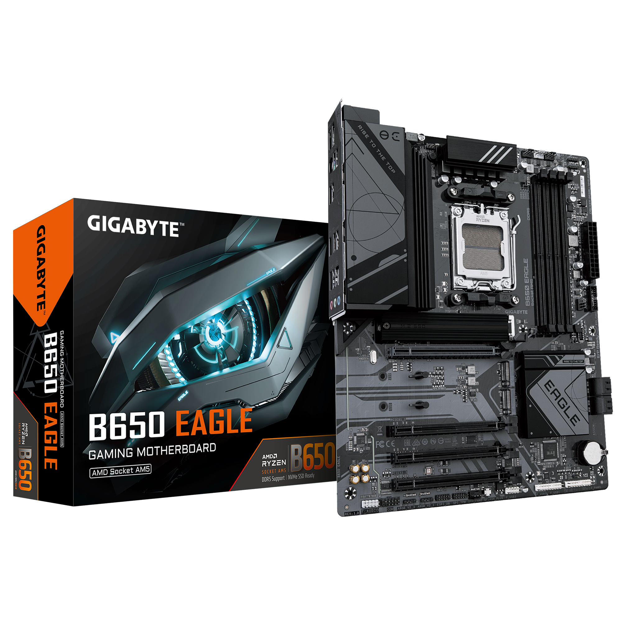 Pllakë amë Gigabyte B650 EAGLE, AM5, DDR5 7600MHz, e zezë