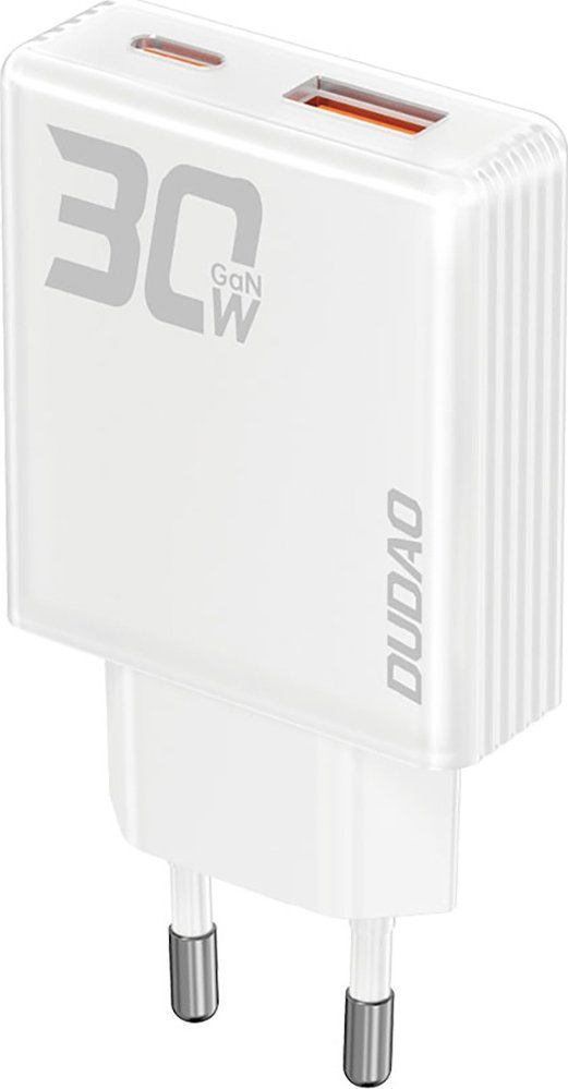 Karikues rrjeti Dudao A30EU GaN, 30W 3A, USB A dhe USB C, i bardhë