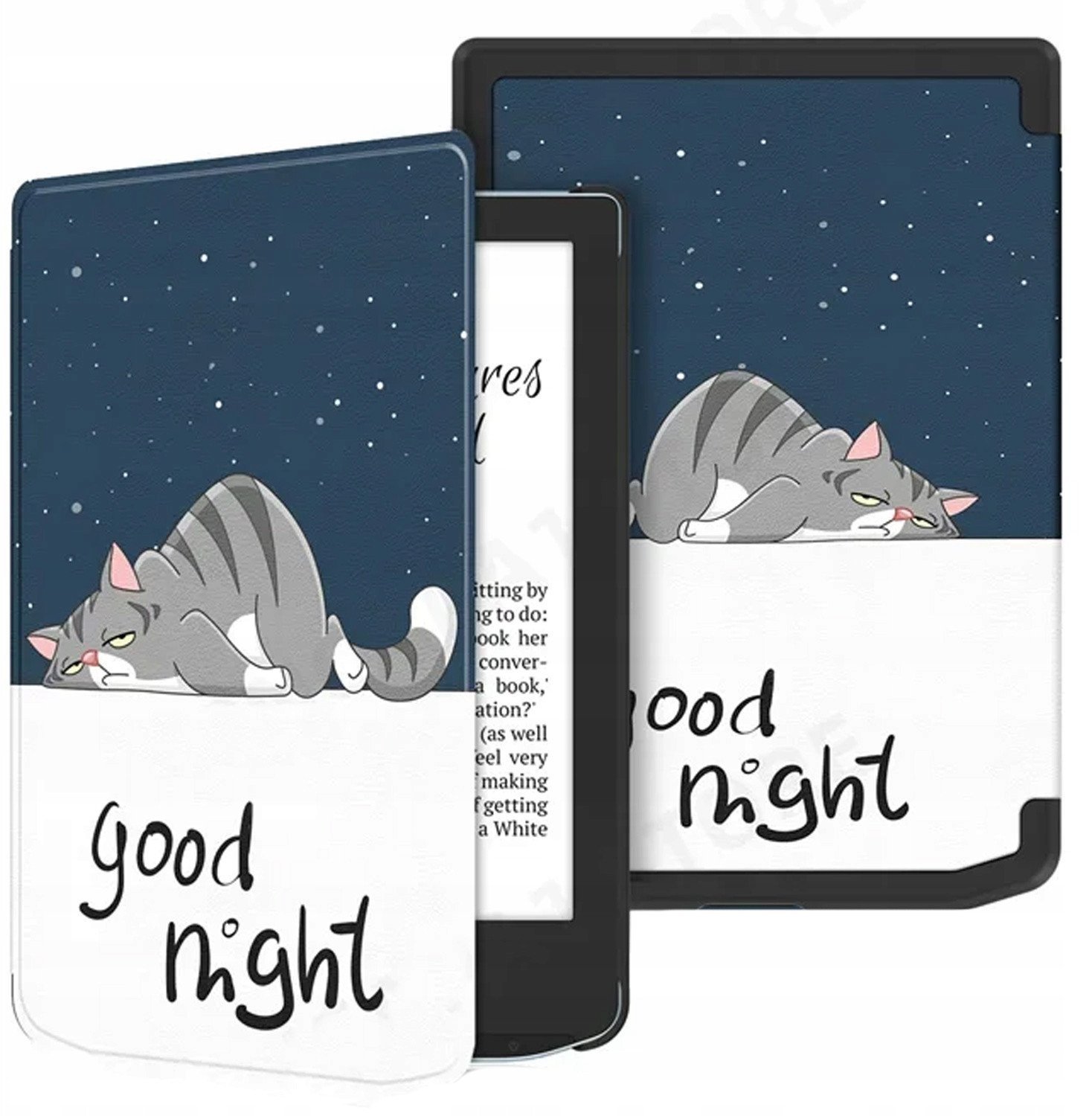 Këllëf grafik për eBook PocketBook Verse Pro 629 634 Snow Cat, plastik, mbyllje magnetike, shumëngjyrësh