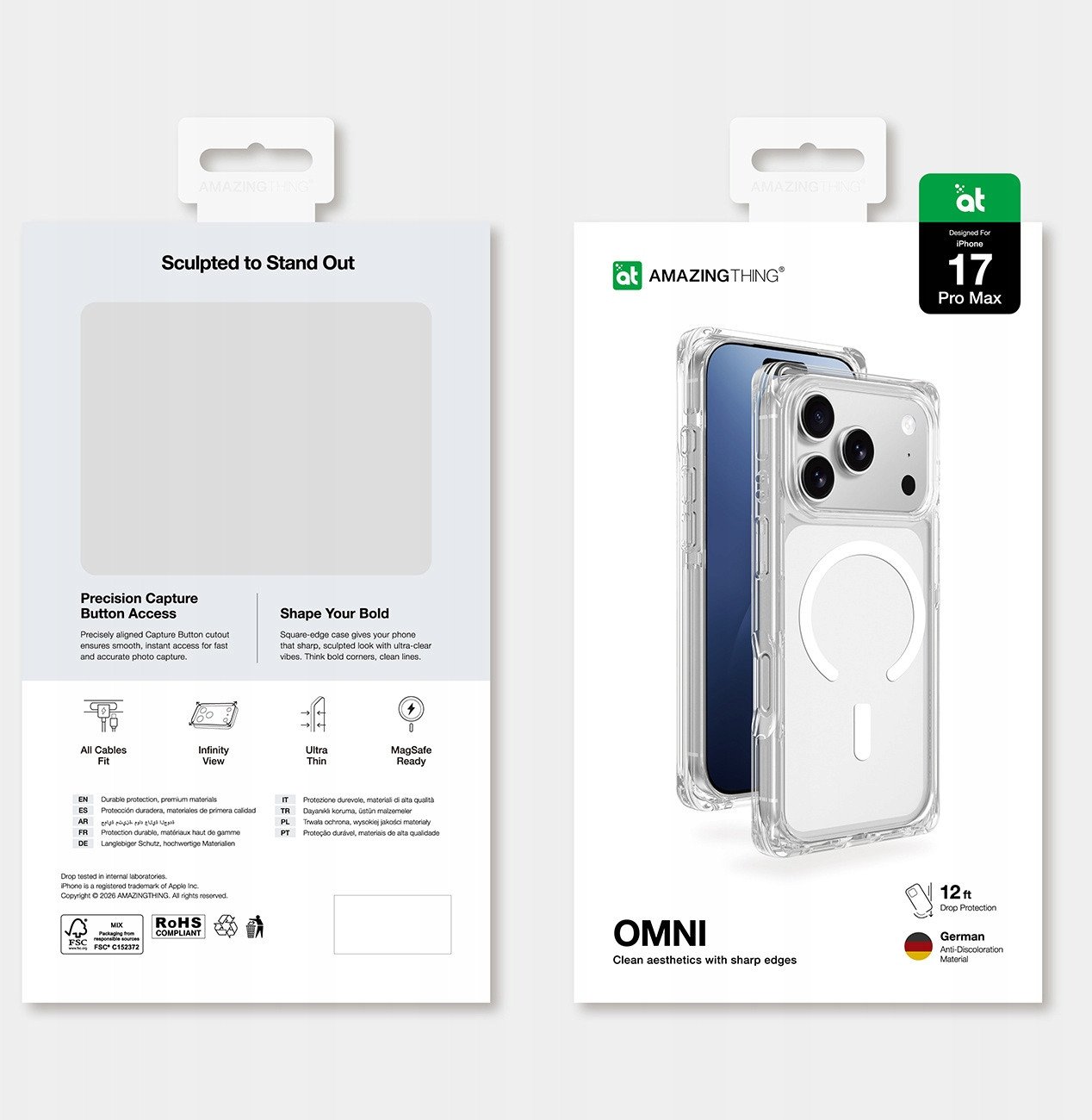Mbulesë telefoni Amazingthing Omni për iPhone 17 Pro Max, kompatibile me MagSafe, transparente