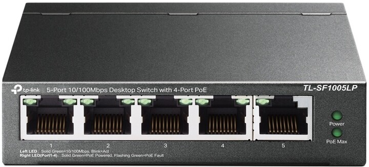 TP-LINK TL-SF1005LP - 5x10 / 100, PoE (41W) Прекинувач