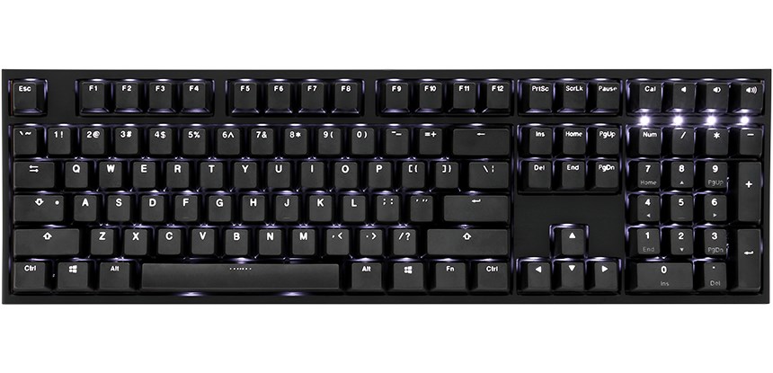 Tastierë Ducky One 2, Cherry MX Blue, LED, e zezë/e bardhë