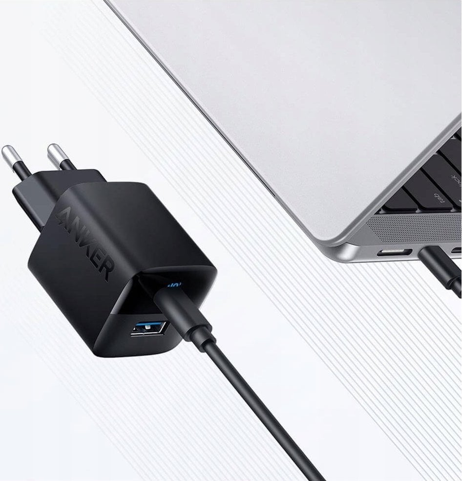 Ngarkues muri Anker 323, 33W, 1x USB C 1x USB A, i bardhë