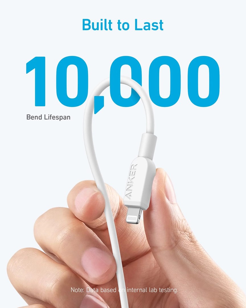 Kabllo Anker USB-C në USB-C, 240W, 0.9m, e bardhë