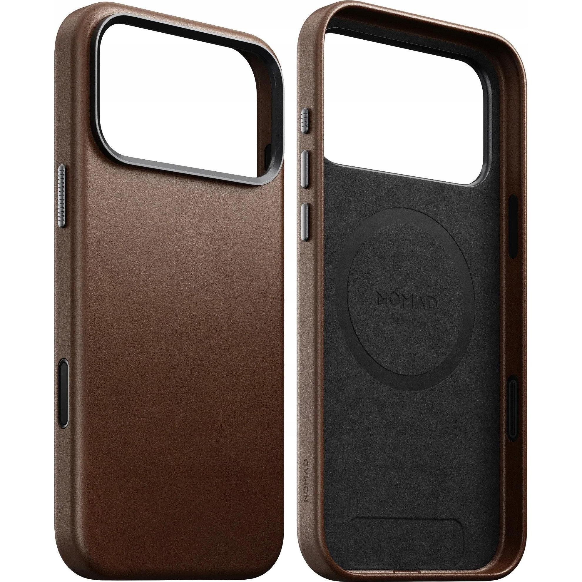 Mbështjellëse Nomad Traditional Leather, për iPhone 17 Pro Max, lëkurë, kafe