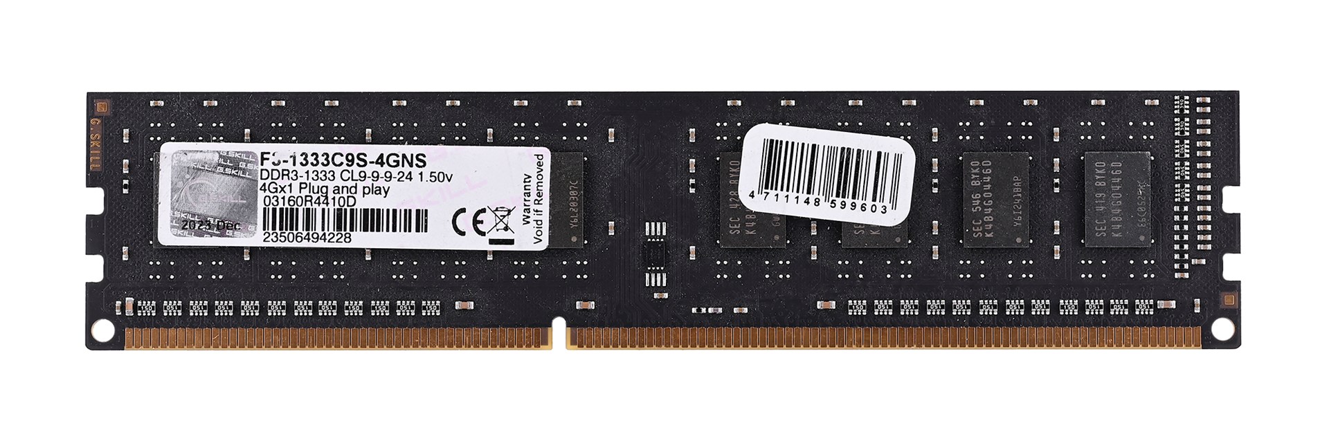 Memorie RAM G.Skill NS, 4GB, DDR3, 1333MHz, DIMM, e zezë