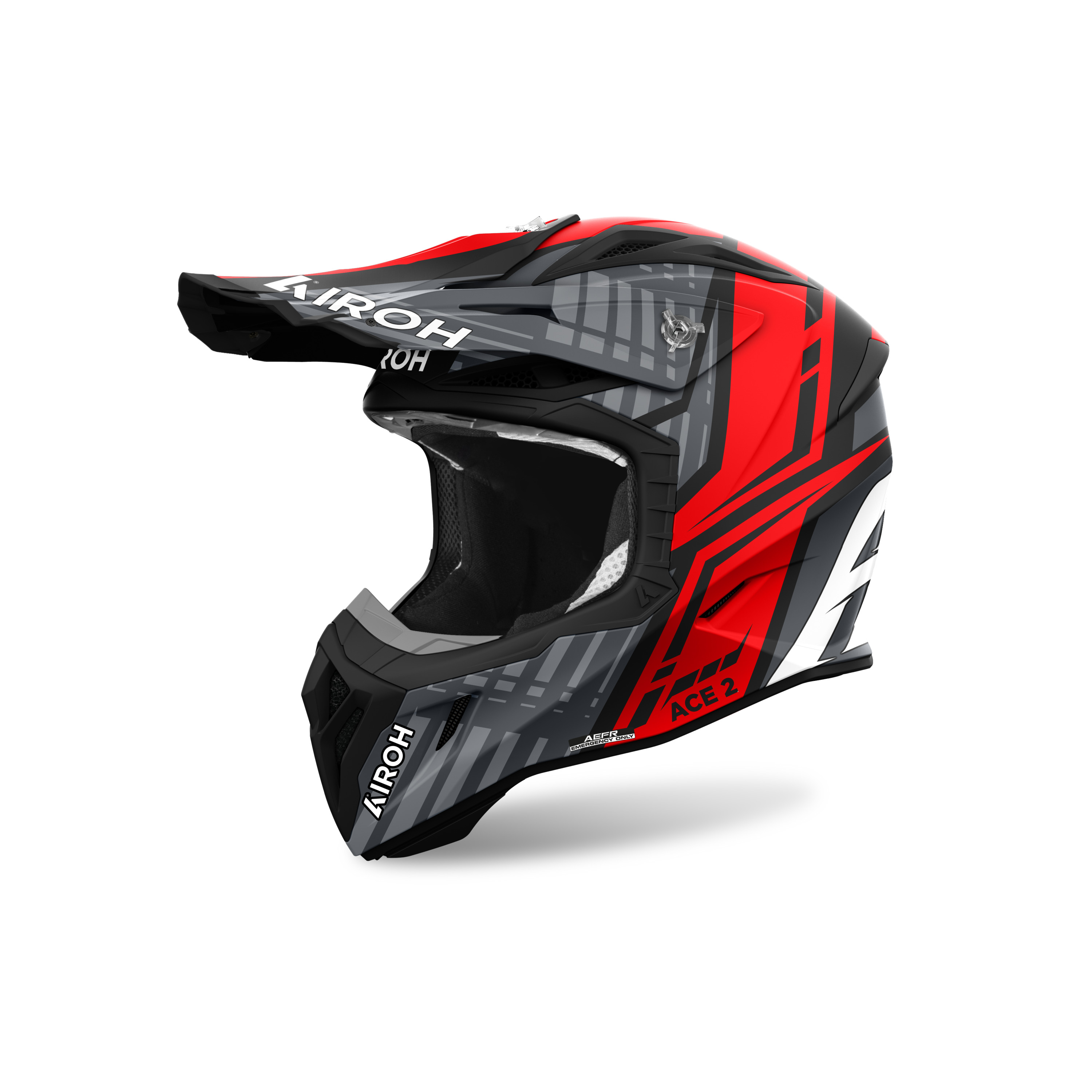 Kaskë motocross Airoh Aviator Ace 2 Proud, Composite Carbon, ventilim i avancuar, mat e zezë e kuqe gri, S