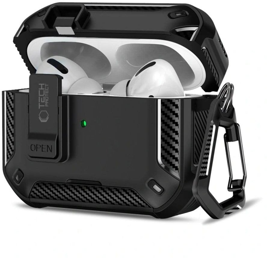 Këllëf karikues Tech-Protect Carbonox për Apple AirPods Pro 3, MagSafe, i zi