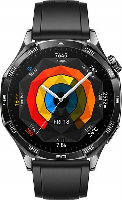 Orë inteligjente Huawei Watch GT 5, 46mm, rrip fluoroelastomer, e zezë