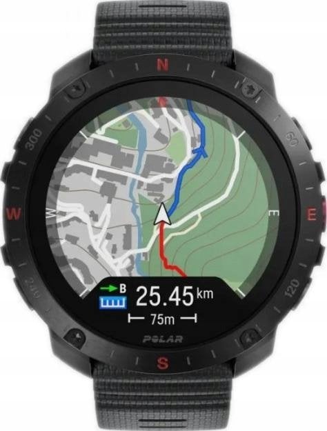 Ora sportive Polar Grit X2 Pro, GPS me frekuencë të dyfishtë, ekran AMOLED, e zezë