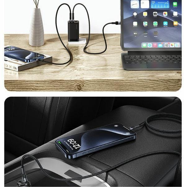 Kabllo USB C në USB C Usams SJ724, 1.2m, 60W, e zezë