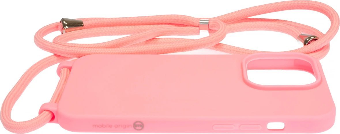 Mbrojtëse telefoni Mobile Origin Lanyard, për iPhone 14 Pro, me rrip, rozë