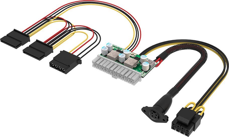 Adapter energjie Akasa Compact Power 200, 24 pin ATX, 4 pin DIN, 200W