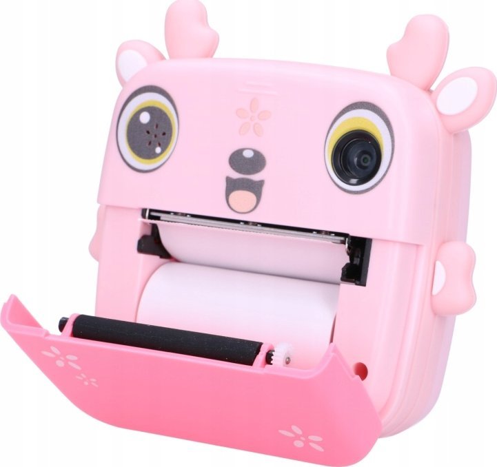 Printer termik Extralink EPP-005, Bluetooth, set me 3 rrotulla letër, rozë