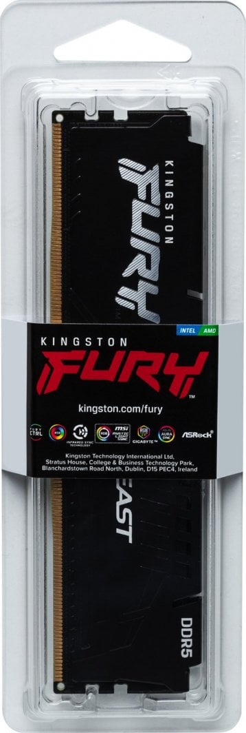 Memorie Kingston Fury Beast, DDR5, 16 GB, 6800 MHz, CL34, KF568C34BBE-16