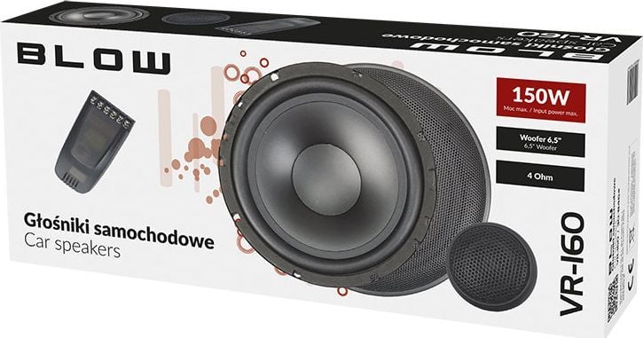 Altoparlantë komponentë për veturë BLOW 30-846, 6.5", 150W, 4 Ohm, të zinj