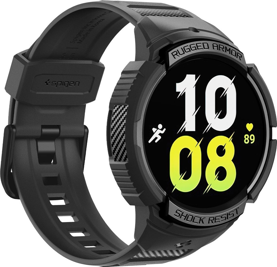 Rrip ore Spigen Rugged Armor Pro për Samsung Galaxy Watch 6 44mm, me kasë mbrojtëse, i zi