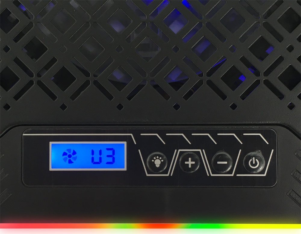 Ладилна подлога за лаптоп Esperanza RGB GALERNE EGC109, со вентилатор, RGB осветлување, црна