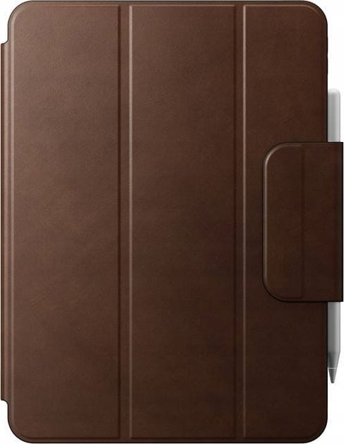 Këllëf lëkure Nomad Leather Folio për Apple iPad Pro 13" M4, me mbulesë magnetike, kafe