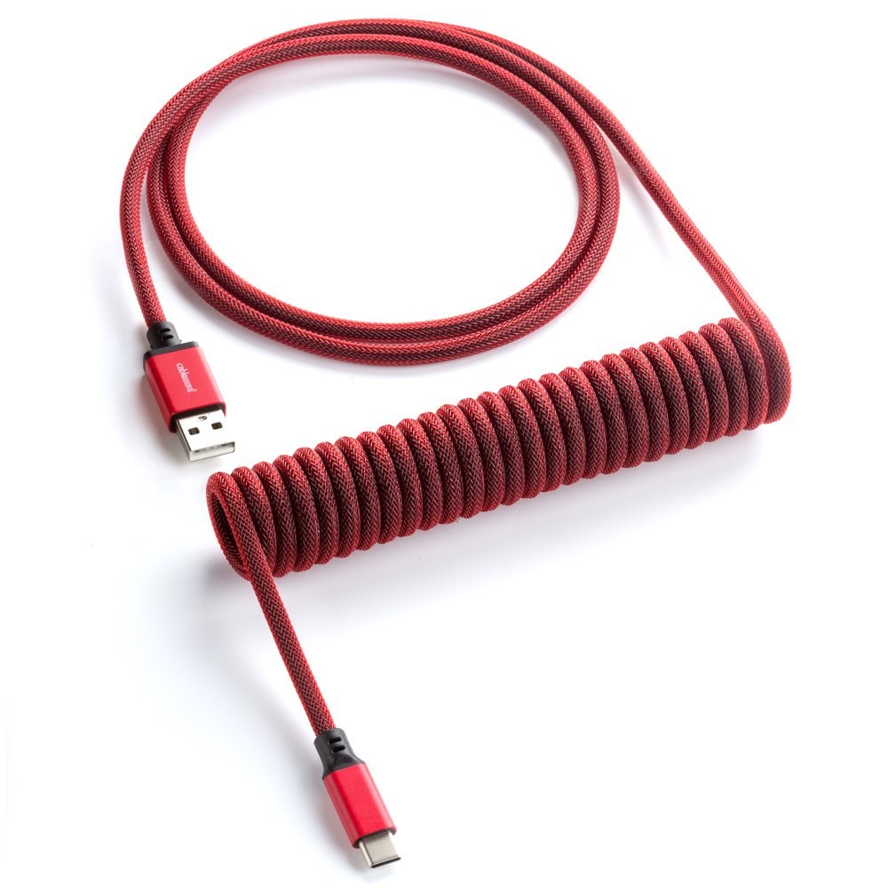 Kabllo CableMod Classic Coiled, USB A në USB-C, 150cm, e kuqe