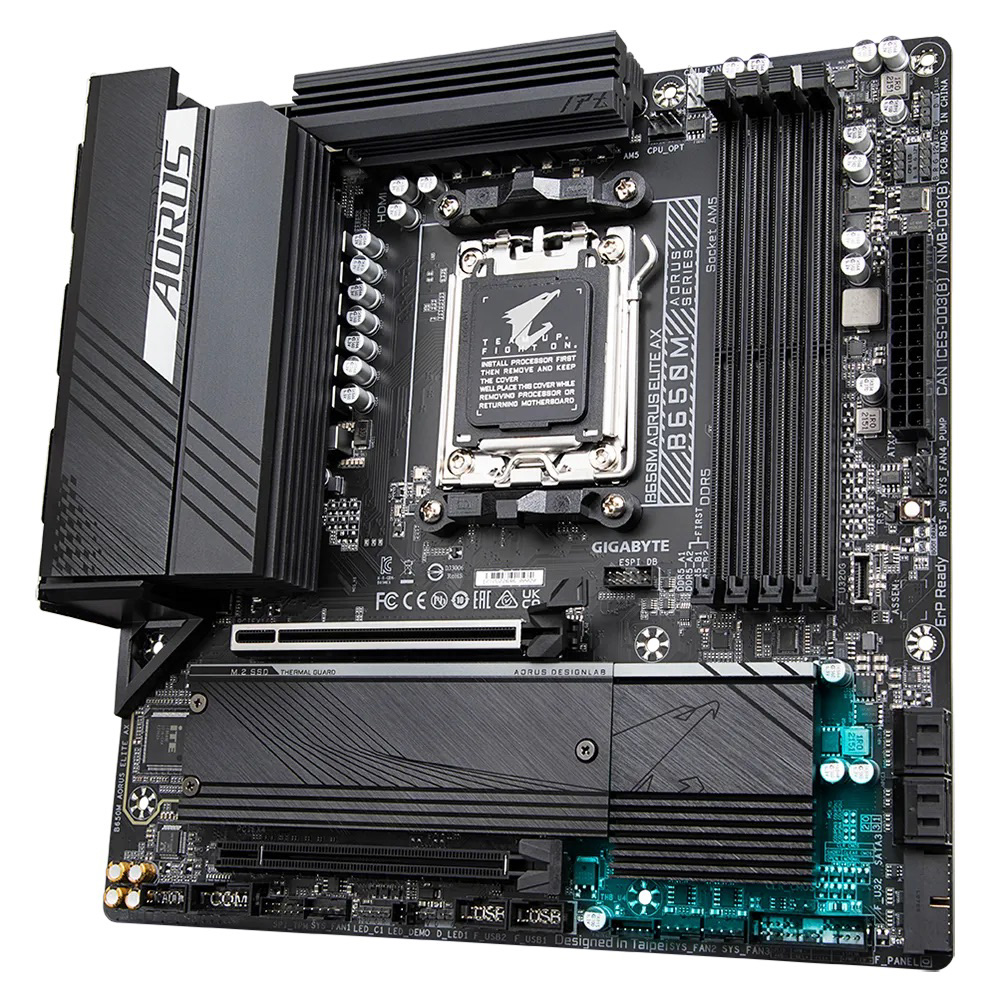 Pllakë amë Gigabyte B650M AORUS ELITE AX, Micro-ATX, AM5, DDR5, e zezë