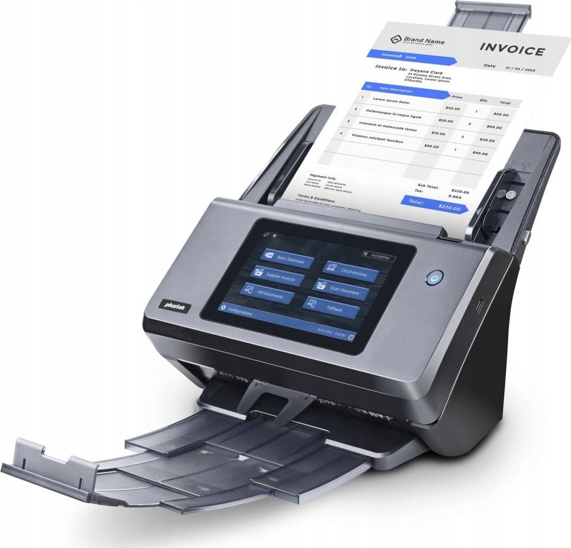 Skaner dokumentesh Plustek eScan A450 Pro, profesional, rrjet, gri